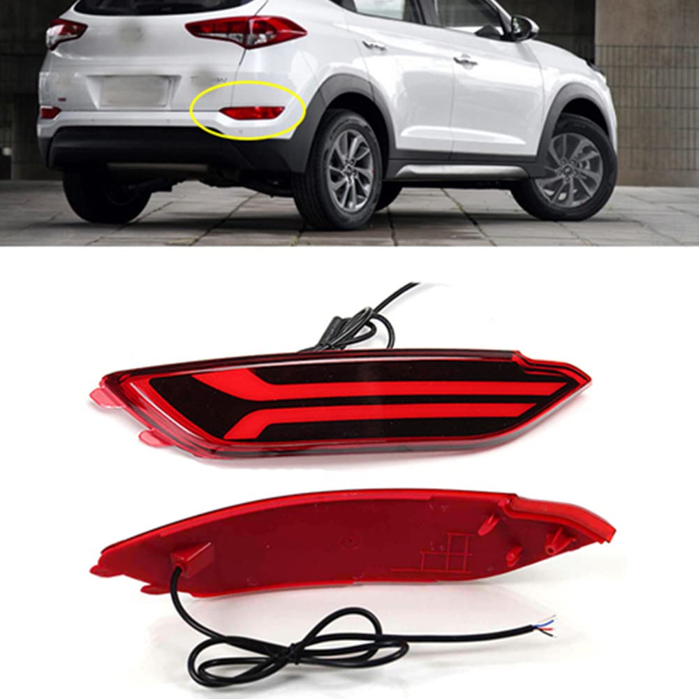 ECAHAYAKU LED Rear Tail Light Assembly - Fit For 2015-2017 Hyundai Tucson, Bumper Reflector, Driving, Brake, Fog, Turn Signal Li