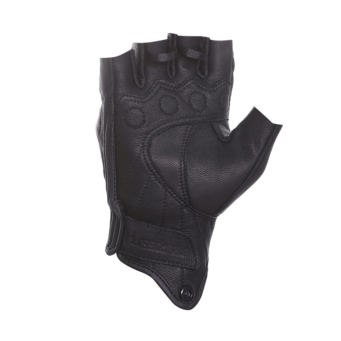 Harssidanzar Half Finger Motorcycle Gloves,For Mens Leather Riding Driving Gloves With Hand Knuckle Gm037,Black,Size, S