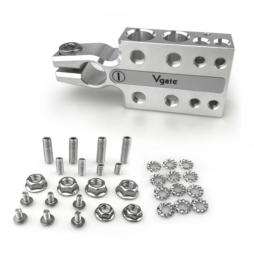 Vgate 20-Way Lead Acid Battery Post Terminal Ends Distribution Block Bus Bar, 8 Awg Up To 4/0(Xl) Wire Gauge For Tapered Top Pos