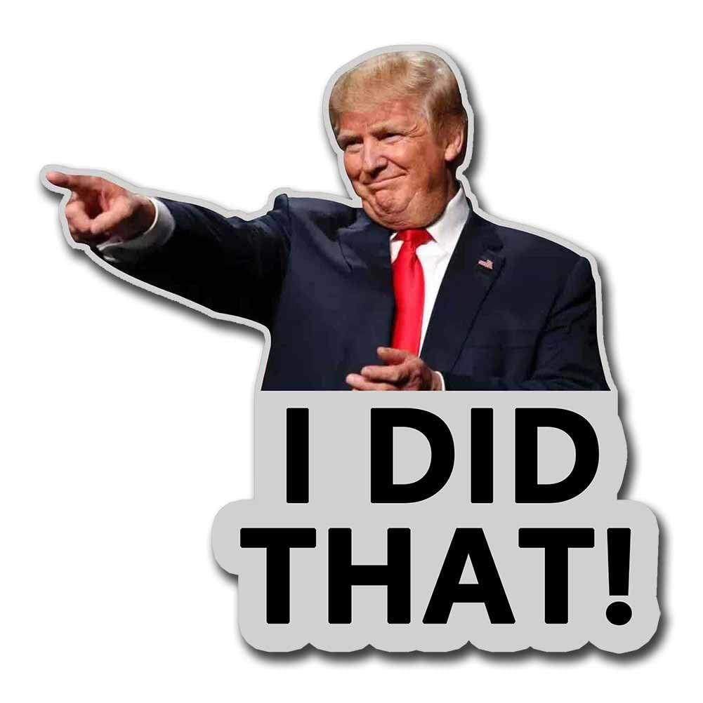 (Giant Size) 10 Pack Trump I Did That Funny Stickers Laptop Bumper Decal Window Waterproof Car Stickers