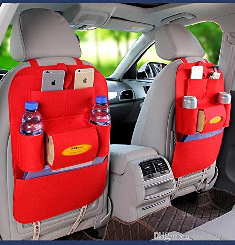 Speedwav Car Auto Seat Back Multi Pocket Storage Bag Organizer Red 1 Piece Backseatb9
