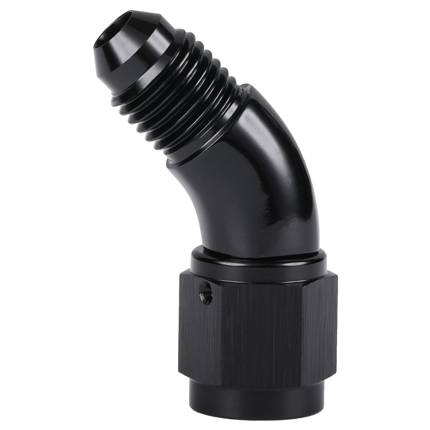 Podavelle 45 Degree 4An Male To 4An Female Swivel Full Flow Fitting Adapter Coupler Aluminum Black