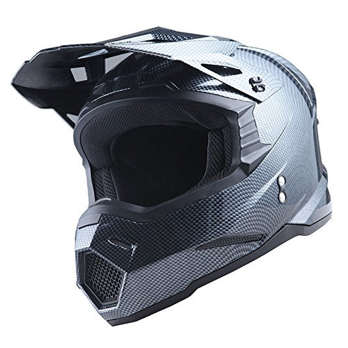 1Storm Adult Motocross Helmet Bmx Mx Atv Dirt Bike Four Wheeler Quad Motorcycle Full Face Helmet Racing Style: Hf801 Carbon Fibe
