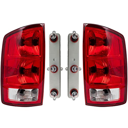 Epic Lighting Rear Brake Tail Lights W/Bulbs & Circuit Board Assembly Replacement For Dodge Ram 02-06 1500 03-06 2500 3500 Pickup [ Ch2800147 55077347Af Ch2801147 55077348Af ] Pair