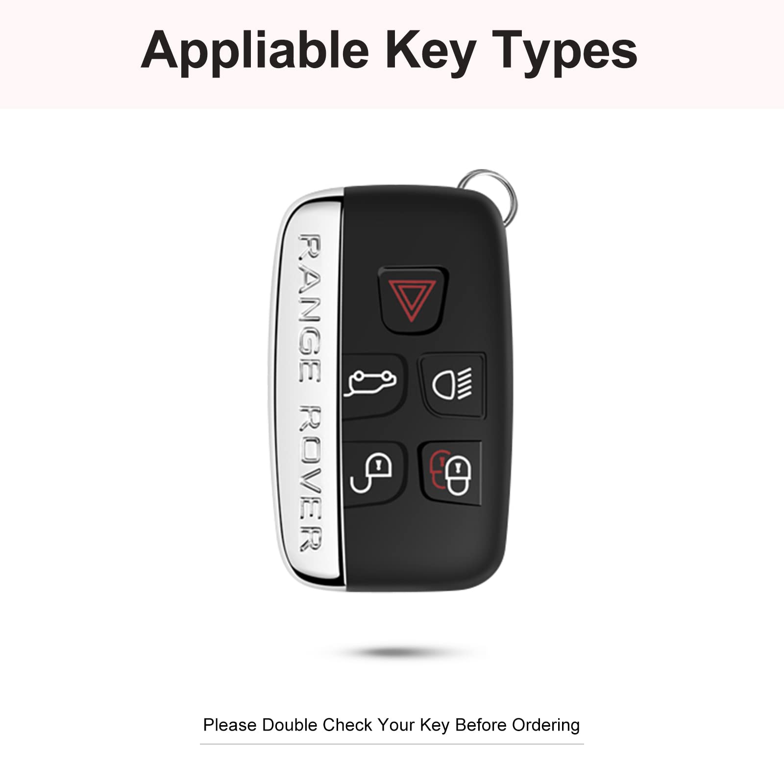 Ruabiban For Land R0Ver Key Fob Cover With Keychain, Pink Key Case Protection Shell Compatible With Range Rover Evoque Sport Vel