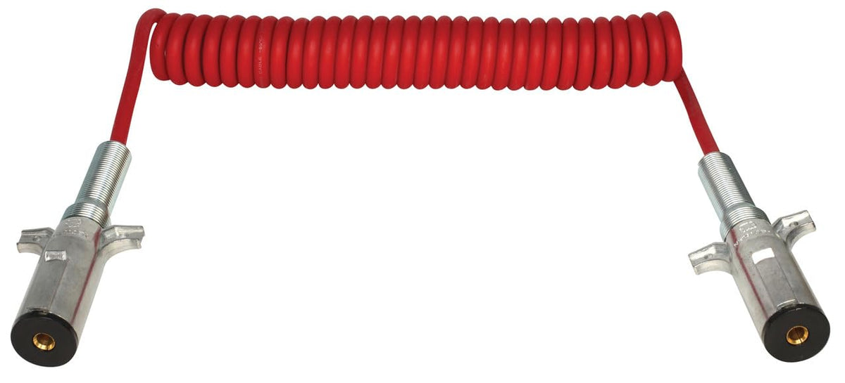 Tectran Battery Charging/Tailgate Powercoil | Btg Series Battery/Tailgate | Die-Cast Plugs W/Spring Guards | 4 Gauge | 12' Trailer Lead | Red | (15' Length X 12' Tractor Lead)