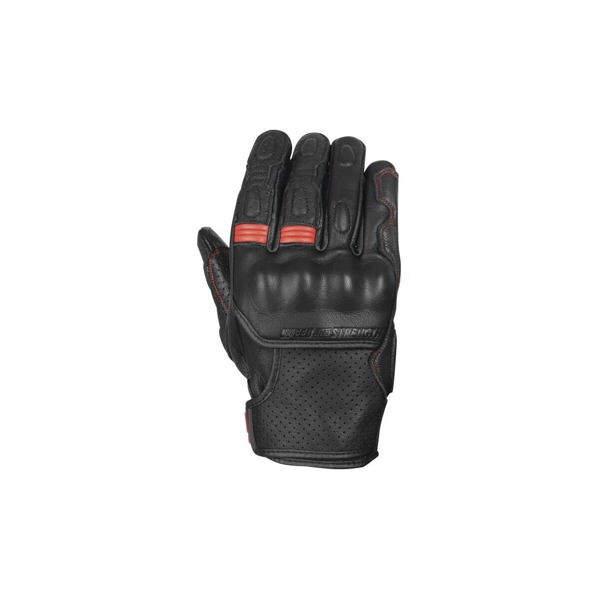 Speed And Strength Men'S Twist Of Fate Leather Glove, Black/Red, Medium