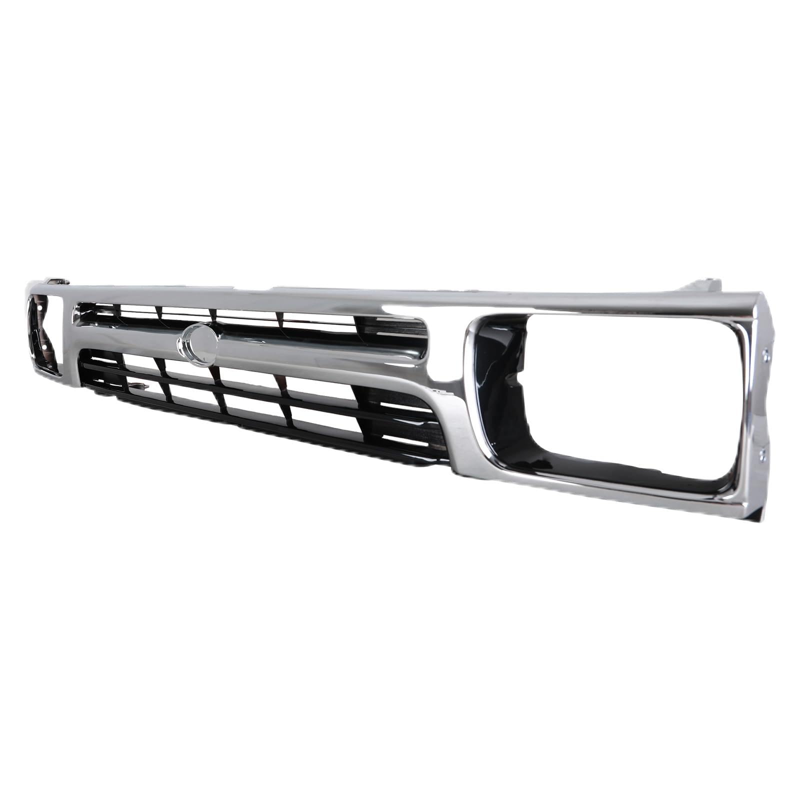 TYG (CAPA QUALITY) Chrome Front Grille Compatible with 1992-1995 Toyota Pickup DLX 2WD Chrome, ABS OEM Replacement Bumper Grill 