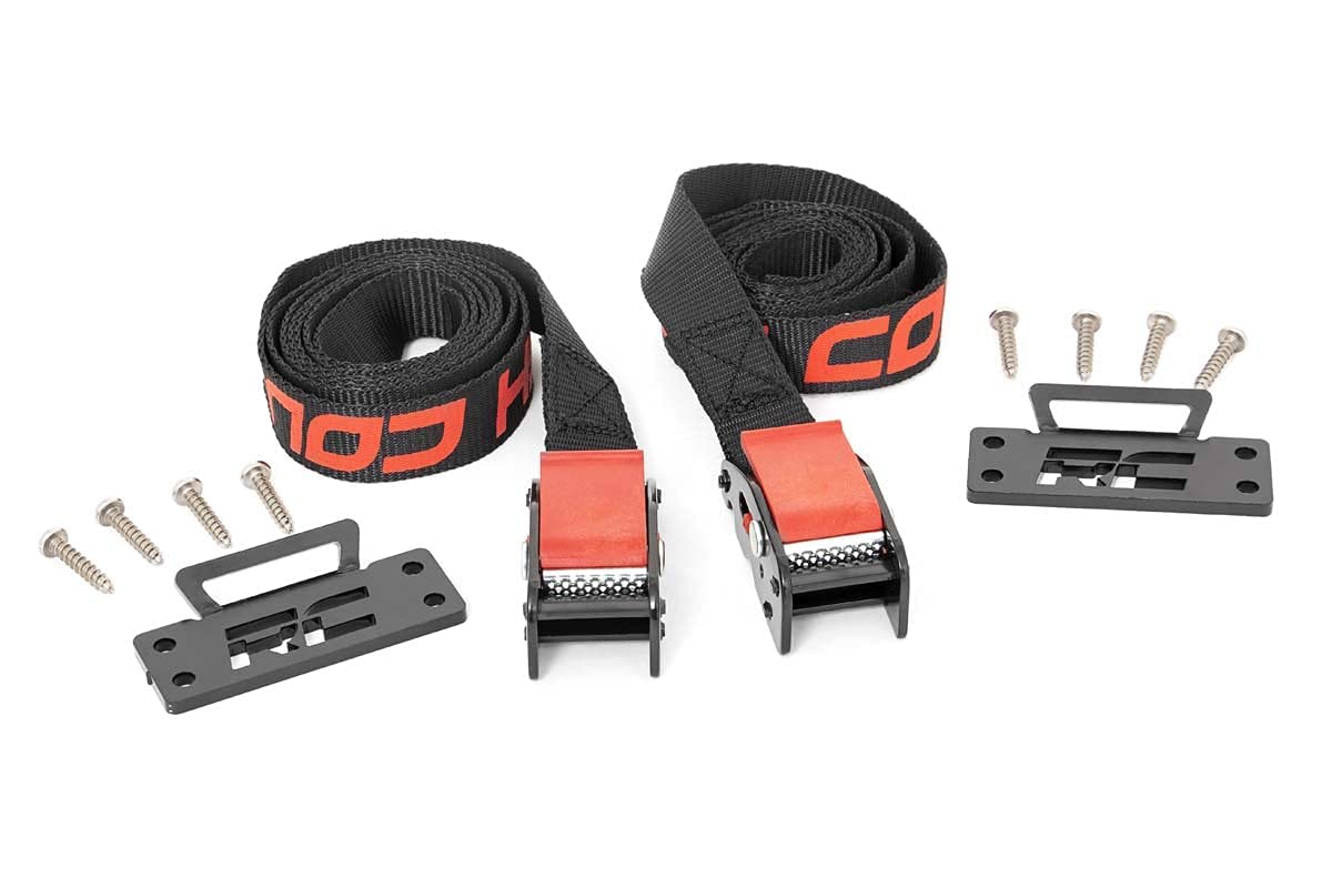 Rough Country Universal Cooler Tie-Down Kit - 117710, 1In Wide Cam Straps, Black