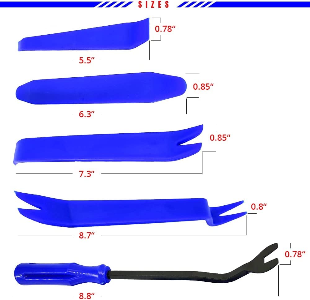 Mean Mug Auto 16212-21616A Windshield Washer Pump with Universal 5 Pcs Pry Tools Kit- Compatible with BMW, Audi, Mercedes-Benz - Replaces OEM #: 67128362154, 67128377612
