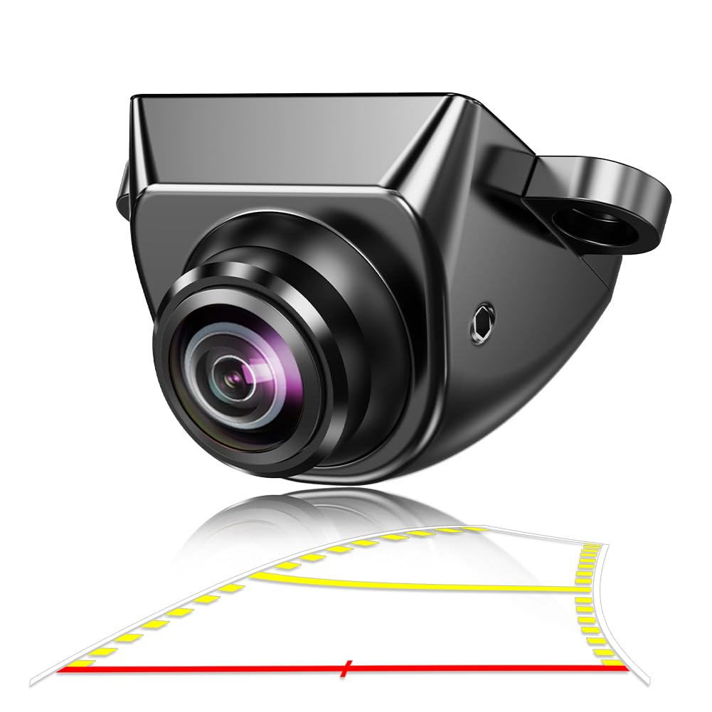 Car Backup Camera With Dynamic Trajectory Guide Line, Greenyi Hd 960X720 Reverse Rear/Front/Side View Cam, Adjustable Fisheye Le