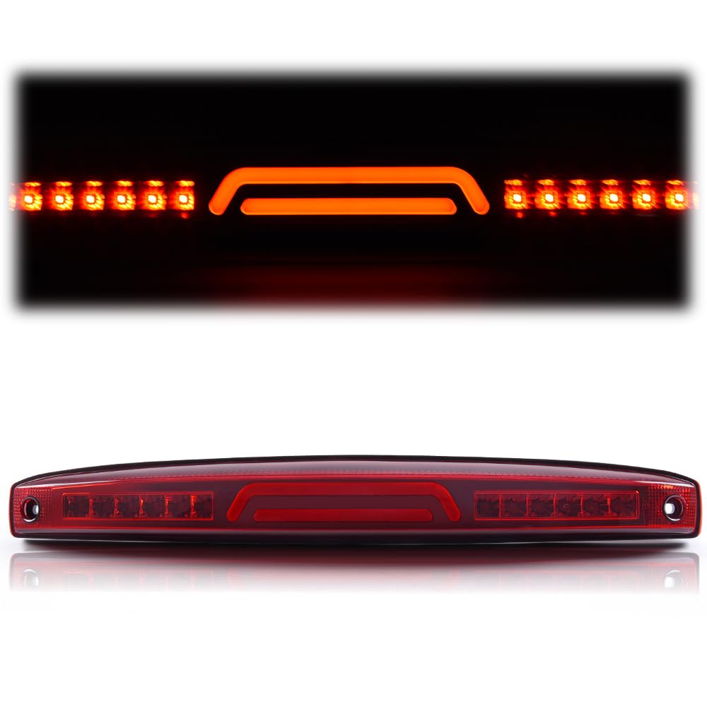 G-Plus Led Third 3Rd Brake Light Compatible With Dodge Ram 2500 3500 2003-2006 High Mount Stop Cargo Lamp Red Lens Chrome Housin