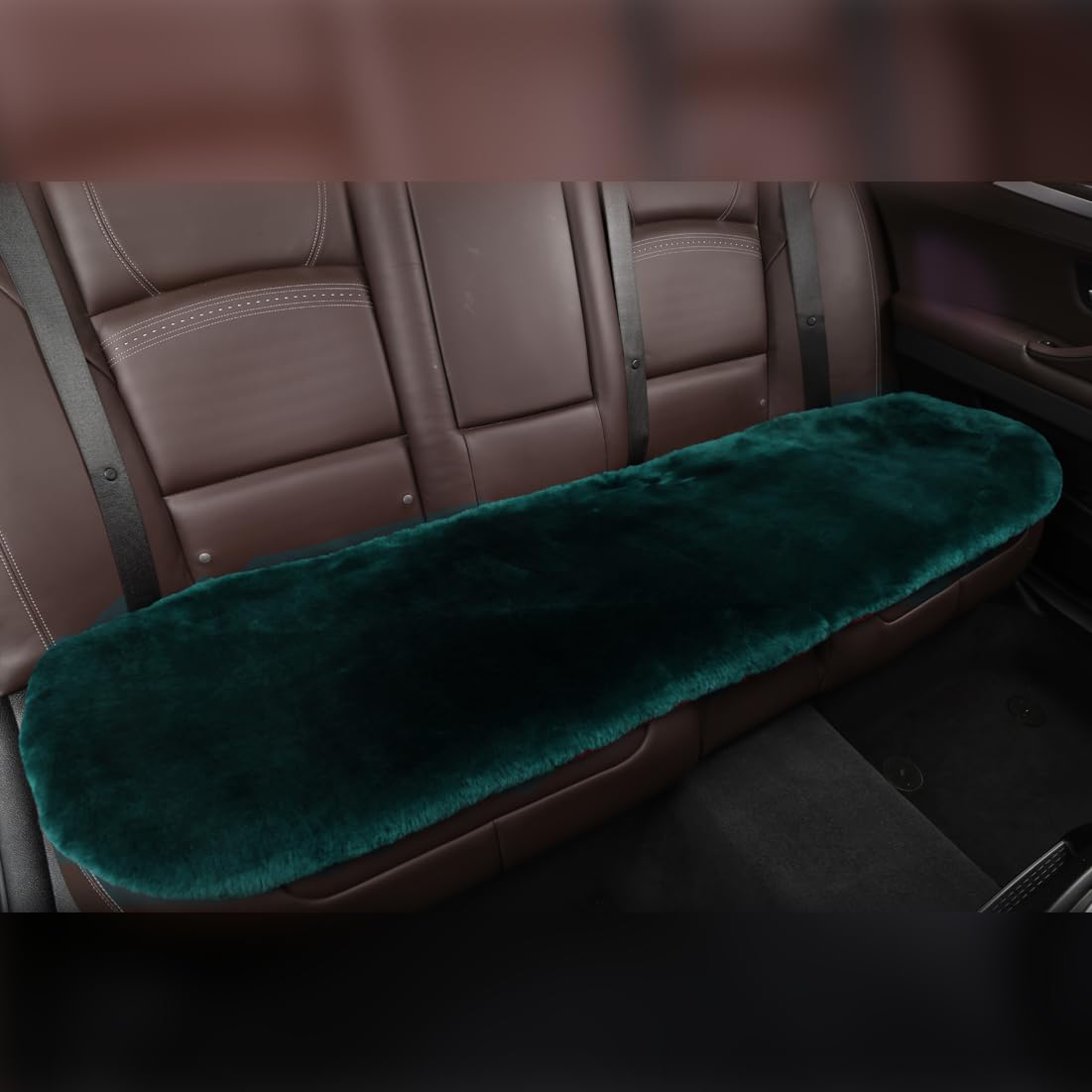 Ogland Fluffy Genuine Australia Sheepskin Car Back Seat Cover For Auto Rear Interior Accessories Seat Cushion With Soft Fuzzy Wo
