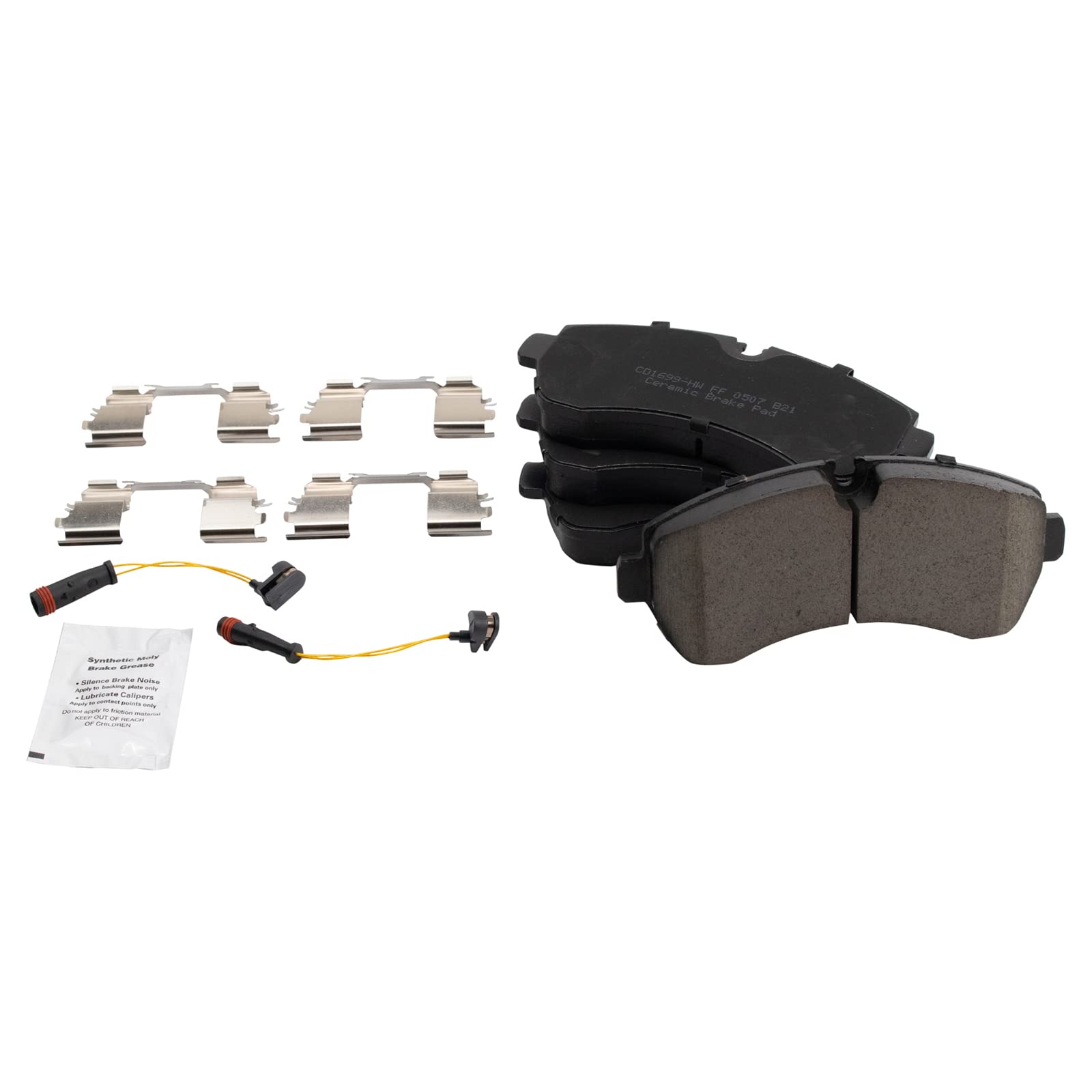 TRQ Front Ceramic Disc Brake Pad Set for Freightliner Mercedes Sprinter Van