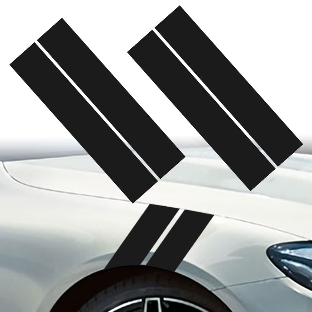 Leasinder 4Pcs Car Wheel Fender Hash Stripe Decal Reflective Vinly Sticker Warning Safety Reflector Strips Sticker Universal Aut