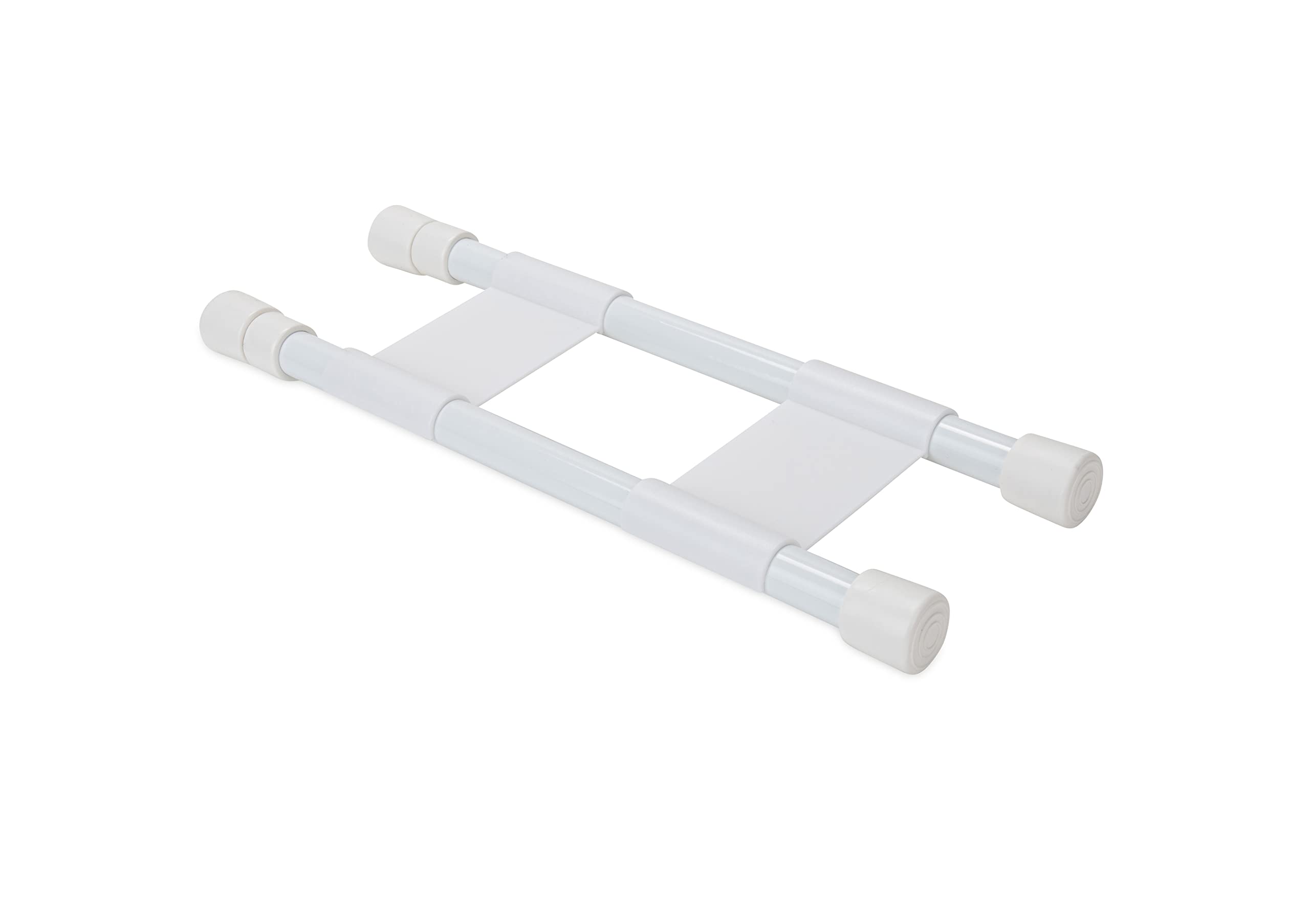 Camco Rv Cupboard Double Bar | Adjustable Spring-Loaded Tension Bars Compress And Extend In Size From 10 To 17-Inches | White (4