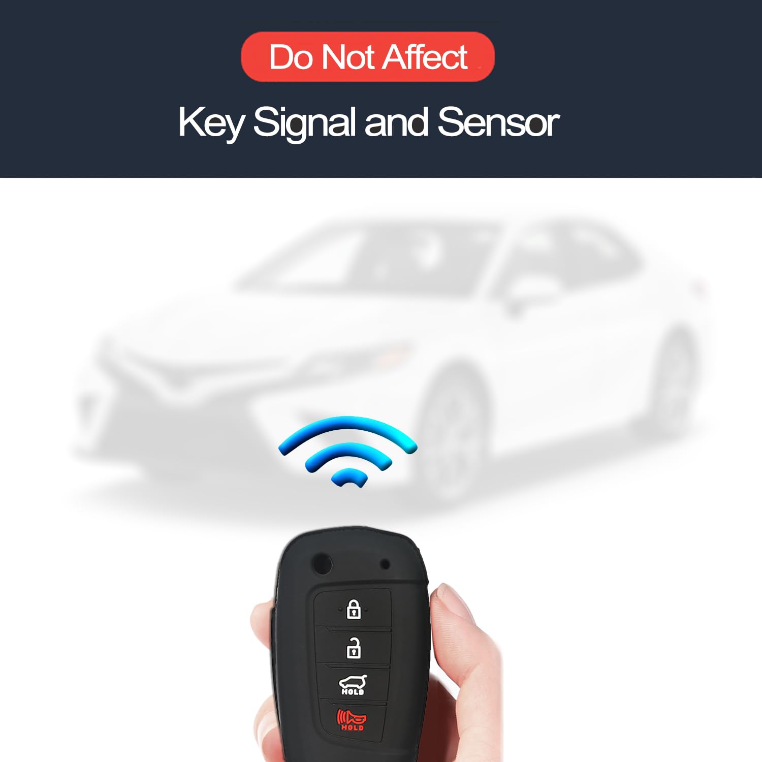 INFIPAR 2pcs Compatible with Hyundai Elantra Accent Elantra GT Kona Santa Cruz Santa Fe Sonata Tucson Veloster Key Fob Cover Cas