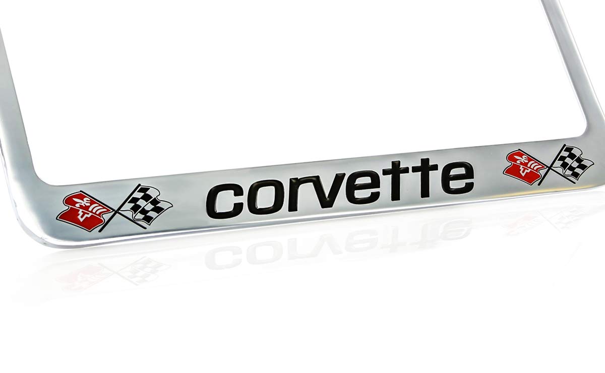 License Frame Inc. Chevrolet Corvette C3 Chrome Plated Metal License Plate Frame Holder