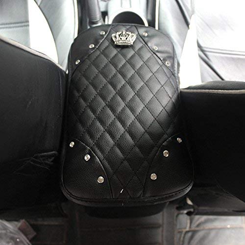Diamond Center Console Cover Bling Arm Rest Cover For Car Armrest Cover Women Girl 7.5' X 11',Black