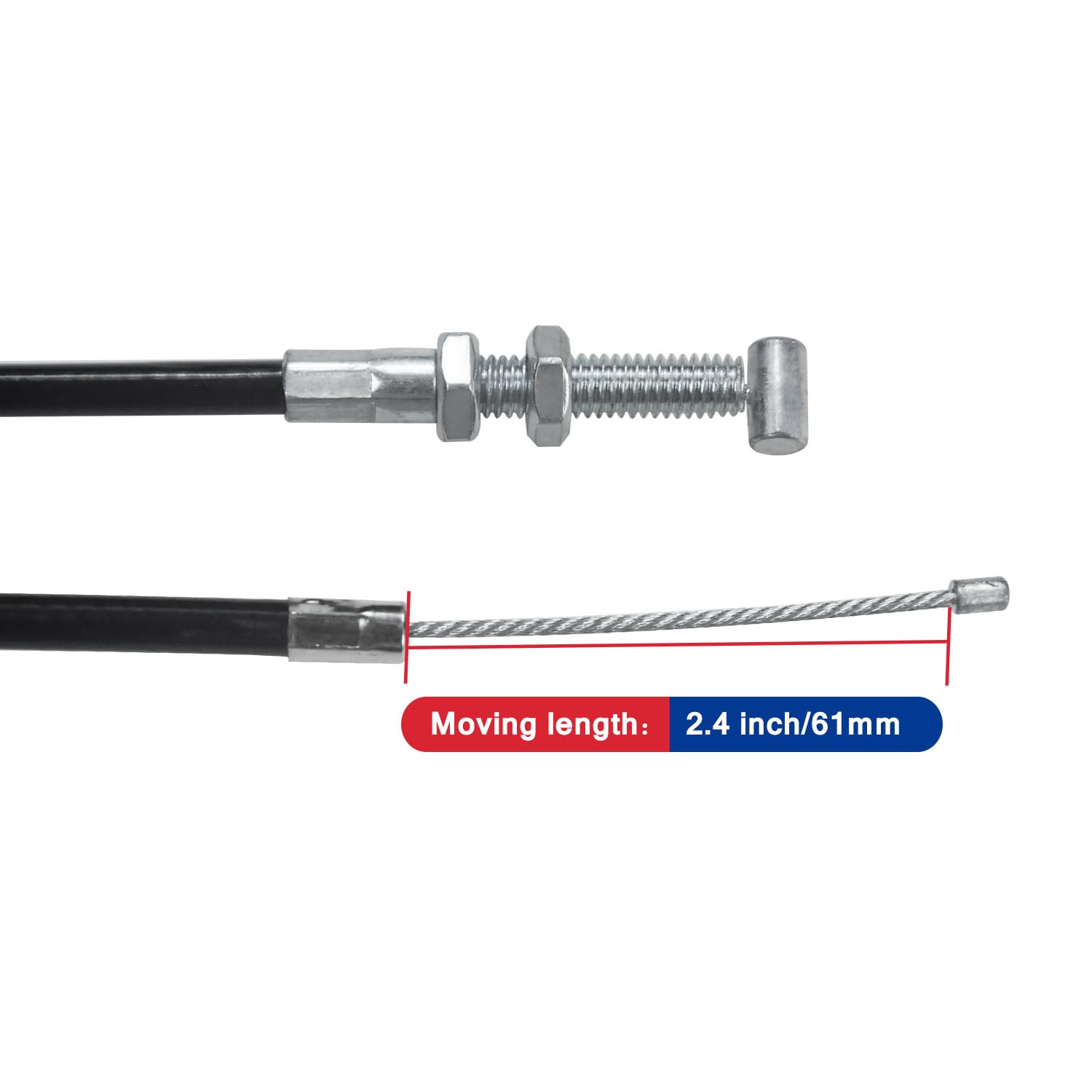 Hooup 75'' 1900Mm Straight Throttle Cable For 90Cc 110Cc 125Cc Kandi Gka Gka2 Go Kart Black Widow Go Cart Yerf Dog Mini Bike Gas Scooter Dirt Bike Buggy