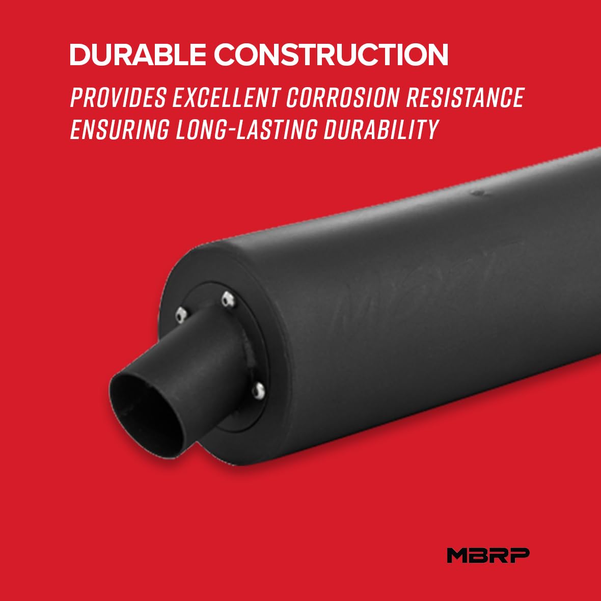 Mbrp At-6010Sp Straight Core Universal Slip On Muffler Exhaust, Moderate Sound, Made Of Black Coated Aluminized Steel