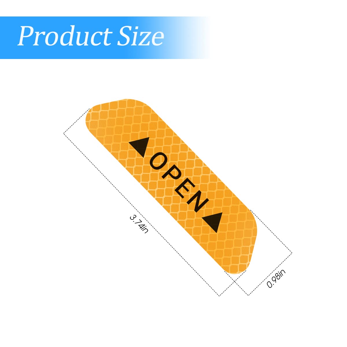 4Pcs Reflective Open Warning Stickers For Car Door, Night Visibility Auto Safety Prompt Decals, 3.6 Inch Anti-Collision Protective Strip Tape, Car Accessories Universal For Truck, Suv, Van (Yellow)