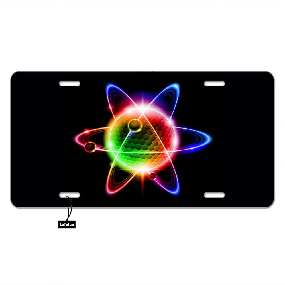 Lefolen Quantum Physics Atoms Car Front License Plate Cosmic Elements Nuclear Technology Universal Space Power Decorate License