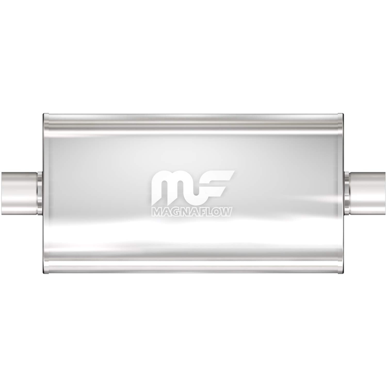 MagnaFlow Performance Exhaust Muffler 12579: 3''/3'' Inlet/Outlet, 5x11x22'' Oval, Stainless Steel, Satin Finish