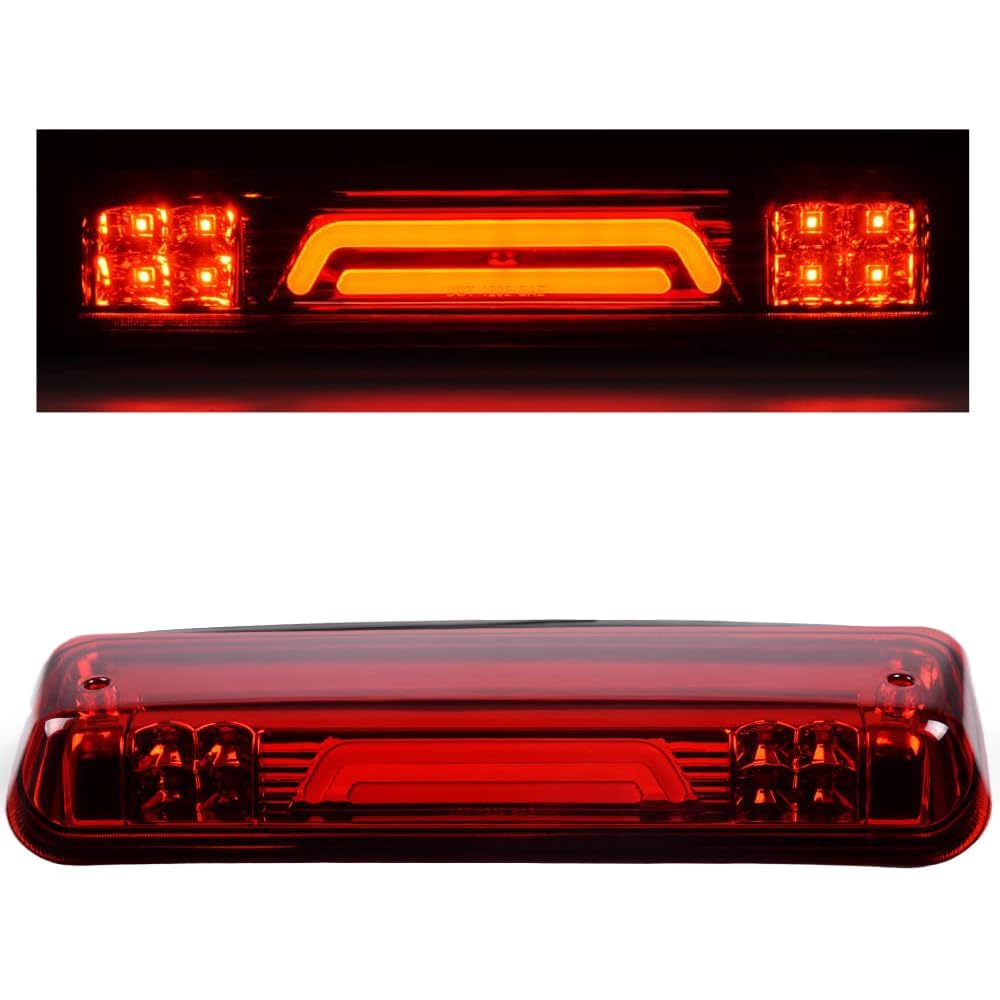 Cheda Led Third 3D Brake Lights, Compatible With 2004-2008 Ford F-150/Lobo, Red Lens Clear Housing Led Bar Tail Cargo Lamp, 7L3Z