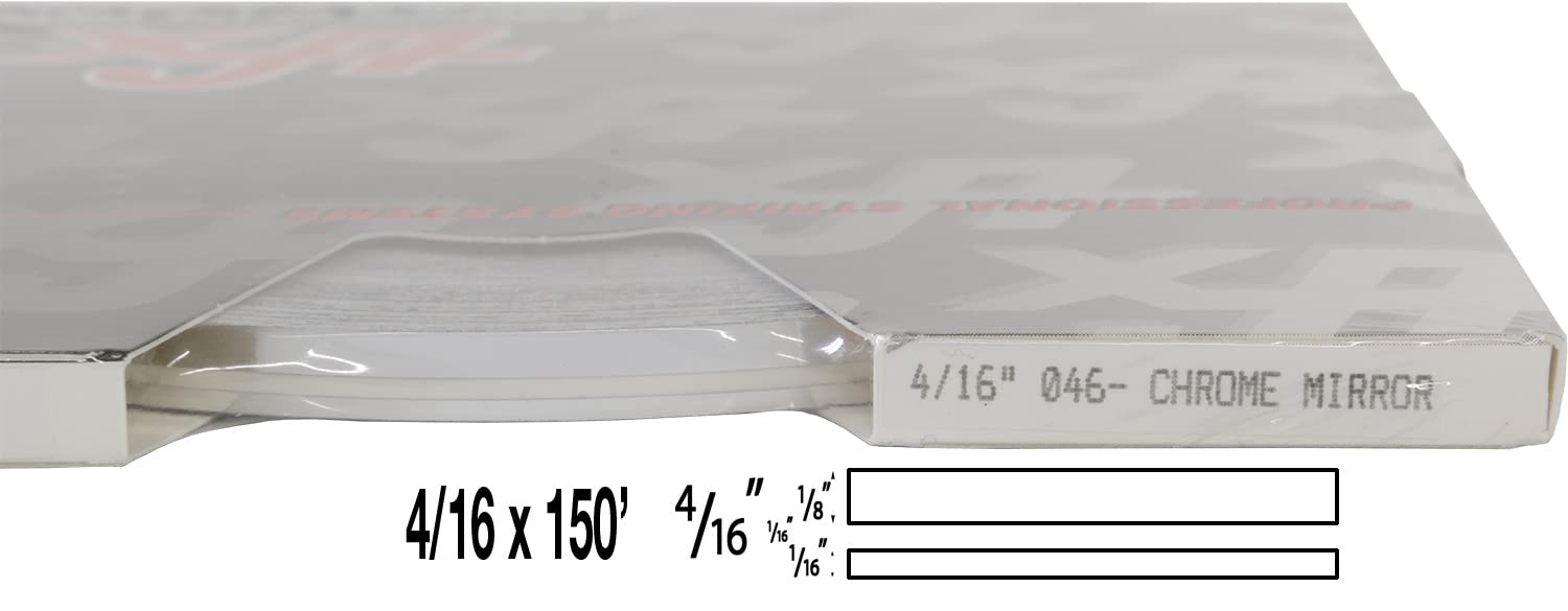 Universal TFX 0004046 - Auto Customizing Dual Pinstripe - 4/16&quot; x 150' (1/8” Stripe, 1/16&quot; Gap, Then 1/16” Stripe) - 046-Chrome Mirror