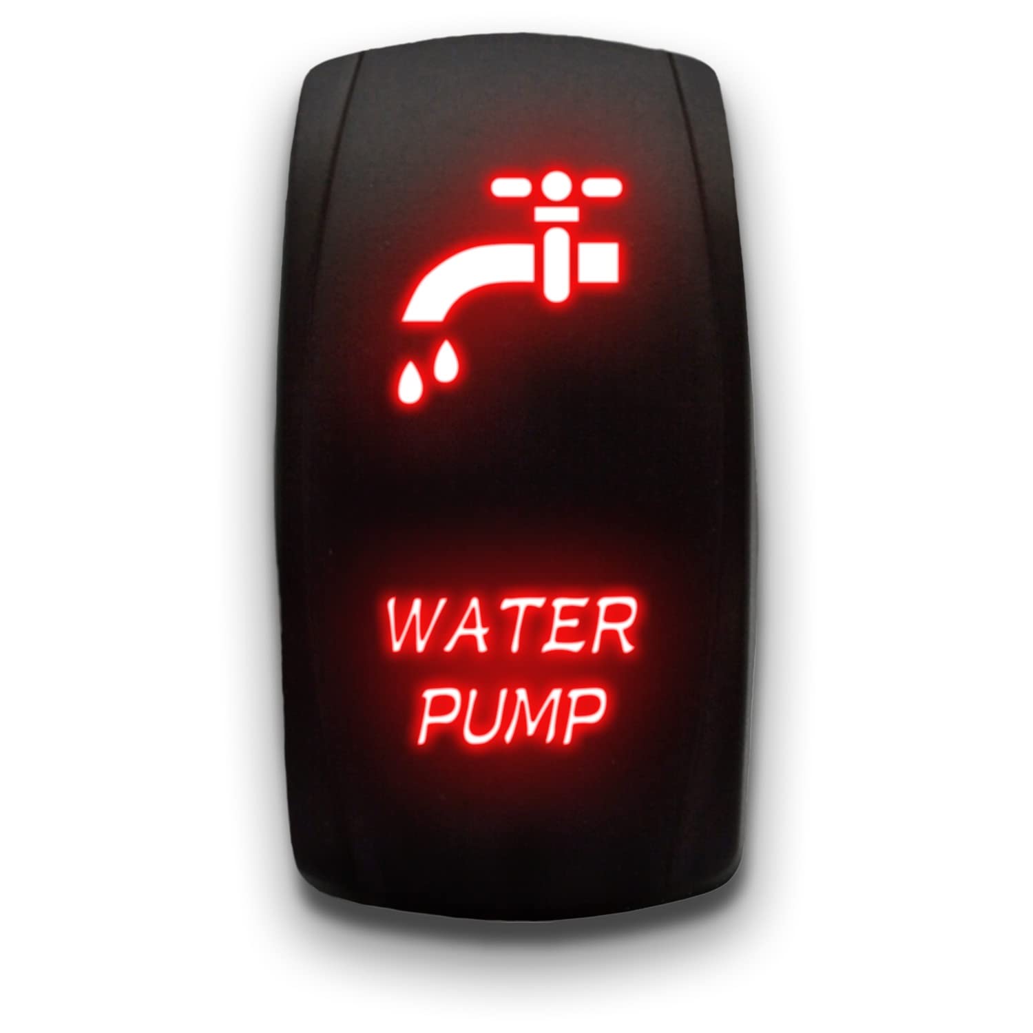 Water Pump - Red - Laser Etched 5-Pin Double Pole Single Throw Water Pump Maintained On-Off Dpst Toggle Switch 20A 12V