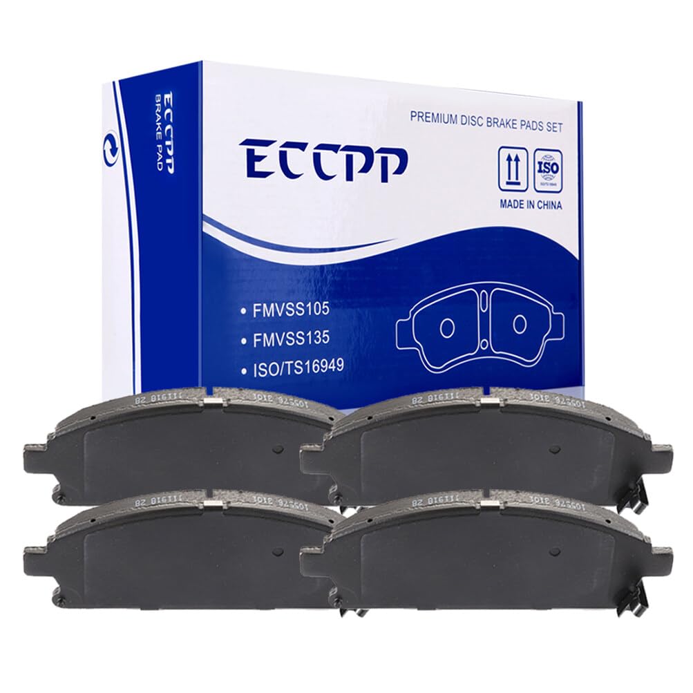 Automuto 4Pcs Front Semi-Metallic Disc Brake Pads Set D855 For Acura Mdx 2003-2006, Nissan Pathfinder 1996-2004, Quest 2004-2009