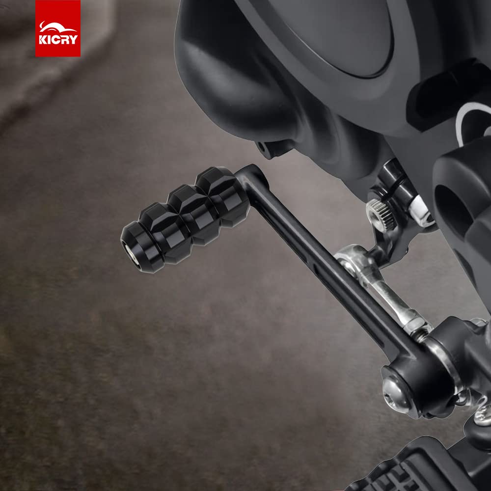 Kicry Motorcycle Shifter Peg With Raised Knobs Black Lever Foot Shift Pegs Compatible With Harley Davidson Street Glide Road King Softail Sportster Dyna Sportster Touring Dyna(Knob Black)