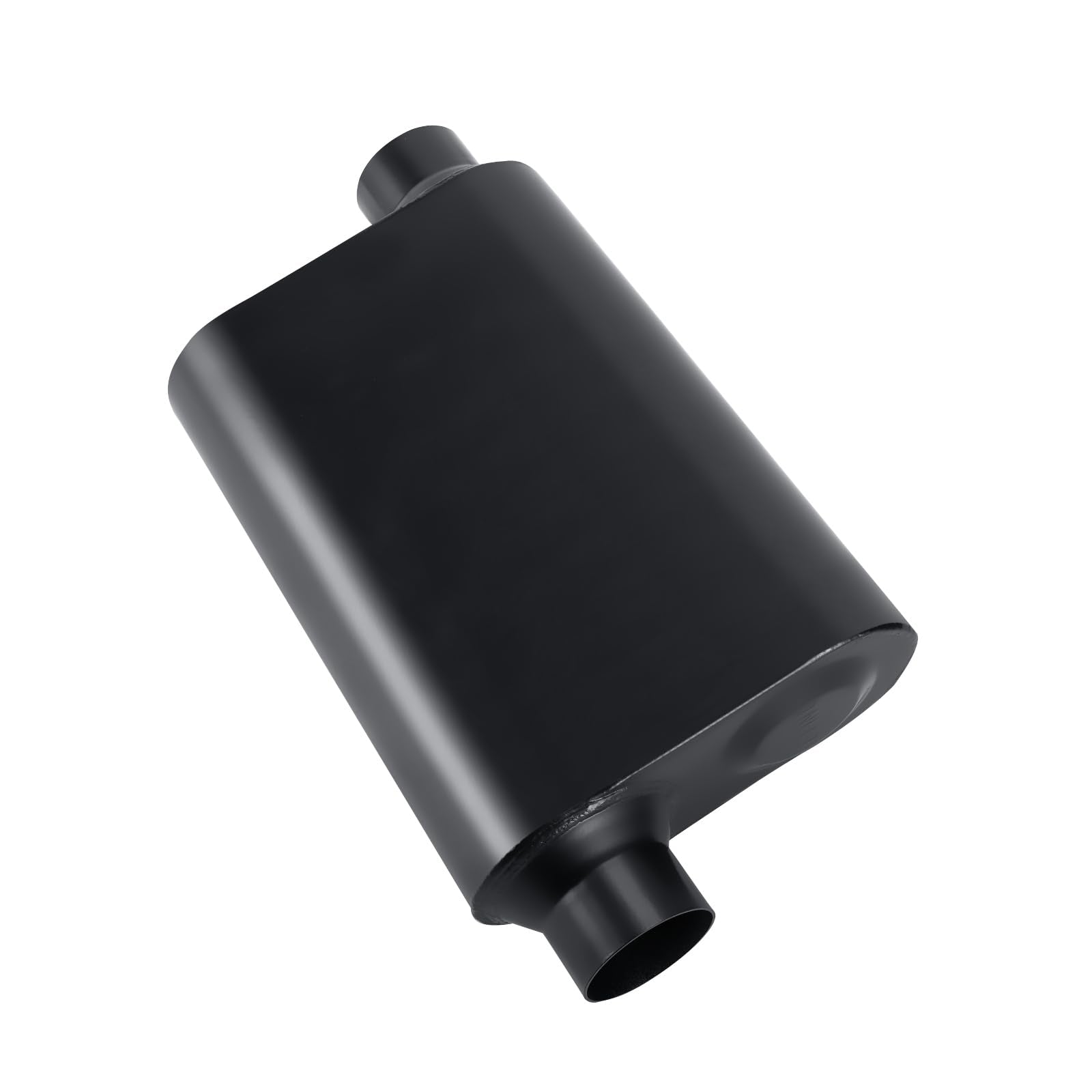 TECTRUC Muffler 2 Chamber 2.5'' Universal Mufflers Performance Exhaust Muffler 2.5 inch,Aggressive Deep Sound,Black(2.5'' offset