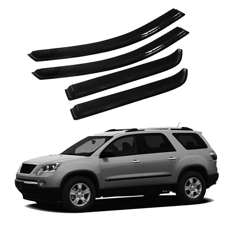 Zzdsnj Tape-On Rain Guard 4-Piece For 07-16 Gmc Acadia/07-10 Saturn Outlook Windows Visor Shield Shade Smoke 94632
