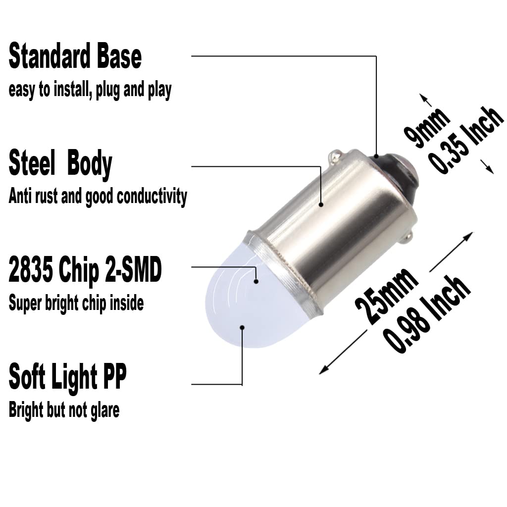 Yoper Ba9S 53 57 1895 64111 Led Light Bulb For Car 12V Yellow