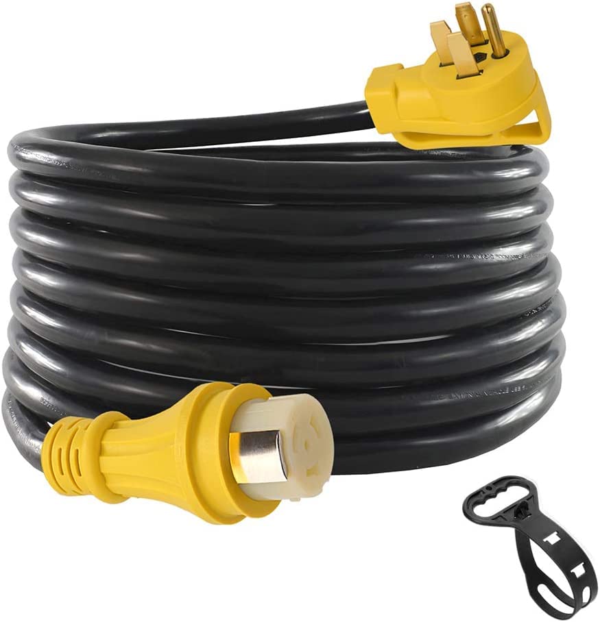 25Ft 50Amp Stw Heavy Duty Rv Extension Cord,14-50P Male And Ss2-50R Twist-Locking Female,125V/250V For Rv Trailer, Camper, Motor