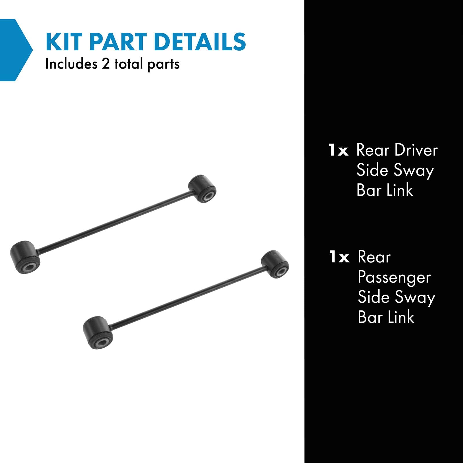 Trq Rear Sway Bar Stabilizer Link Set Compatible With 2005-2022 Chrysler 300 2004-2008 Pacifica 2008-2022 Dodge Challenger 2006-