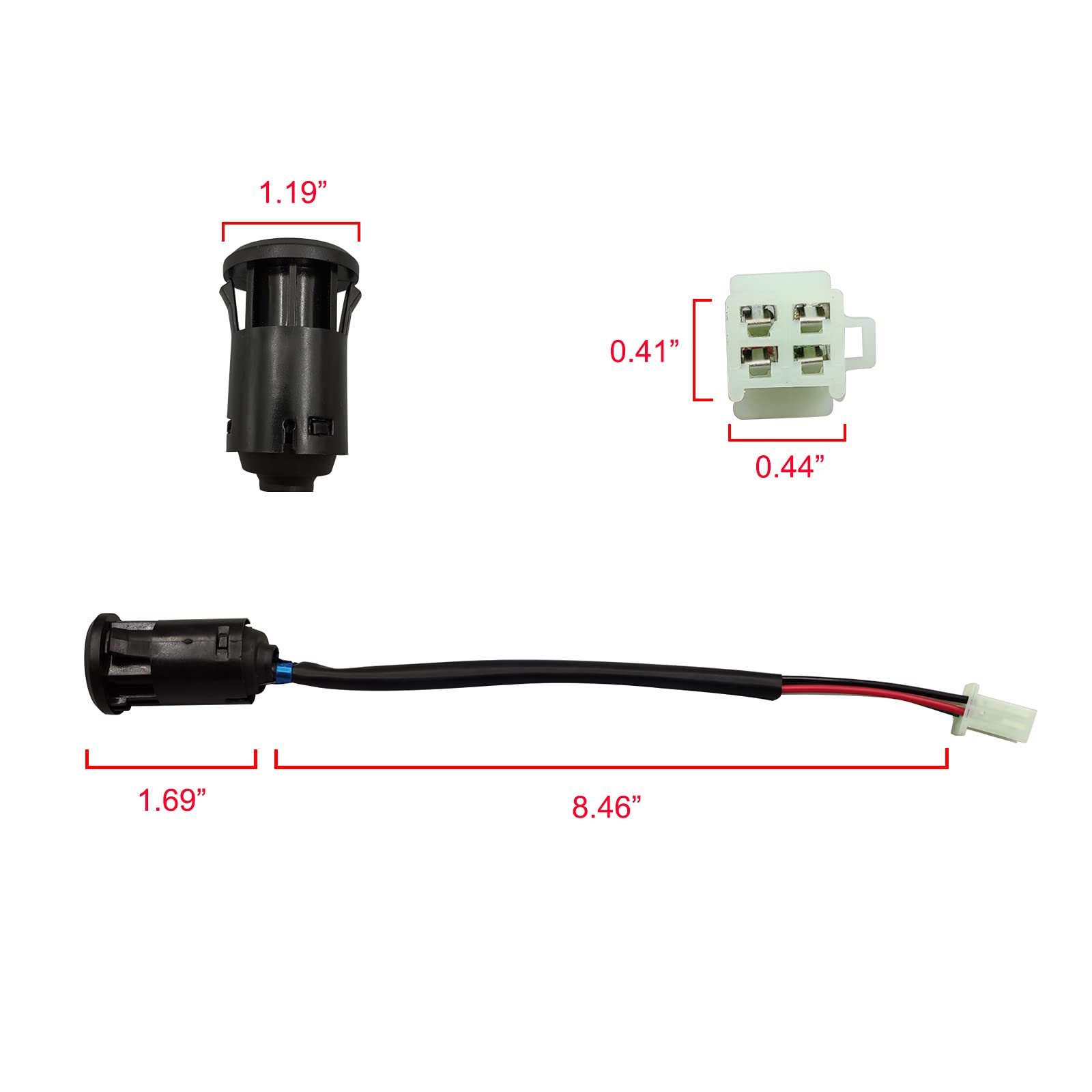 Autqva Ignition Switch For Chinese Atv, Key Ignition For Coolster Taotao Sunl Apollo, Key Switch With 4 Wire Replacement For 50Cc 70Cc 90Cc 110Cc 125Cc Scooters And Dirt Bikes, Pack Of 2Pcs