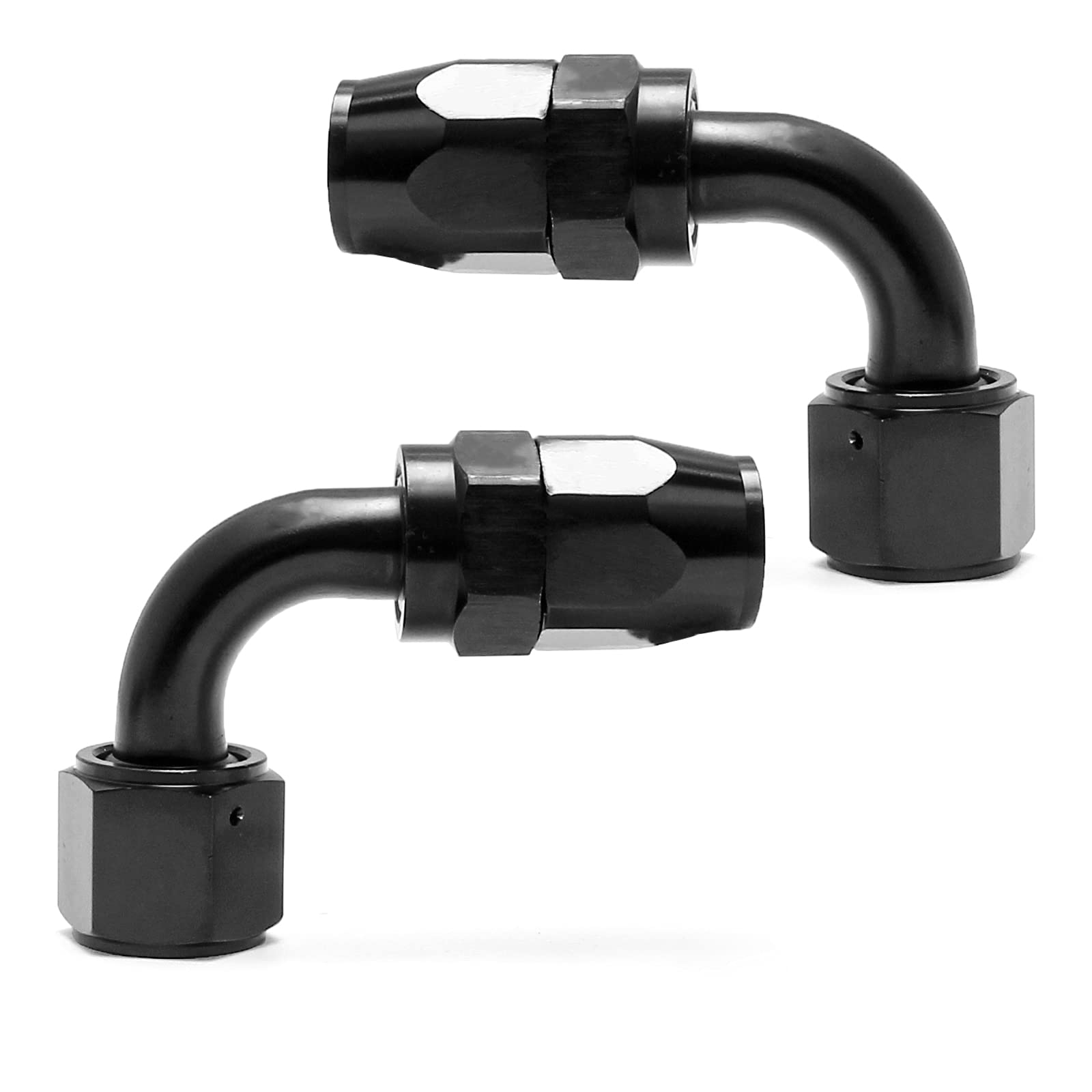 Shineyoo 8An 90 Degree Swivel Hose End Fitting 2 Pcs For Braided Fuel Oil Line End 8An Fittings Aluminum Black