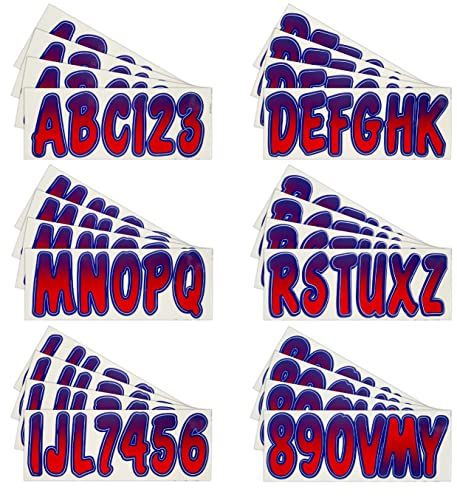 Hardline Products Series 200 Factory Matched 3-Inch Boat & Pwc Registration Number Kit, Red/Purple - Repug200