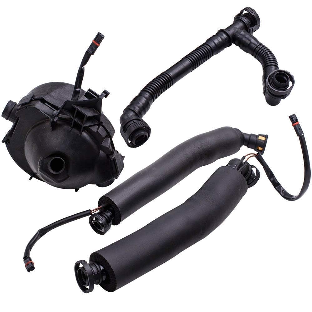 Ensun Crankcase Vent Valve Oil Separator with Breather Hose Kit Set Compatible with N52 E90 E91 E60 E61 E85 E86