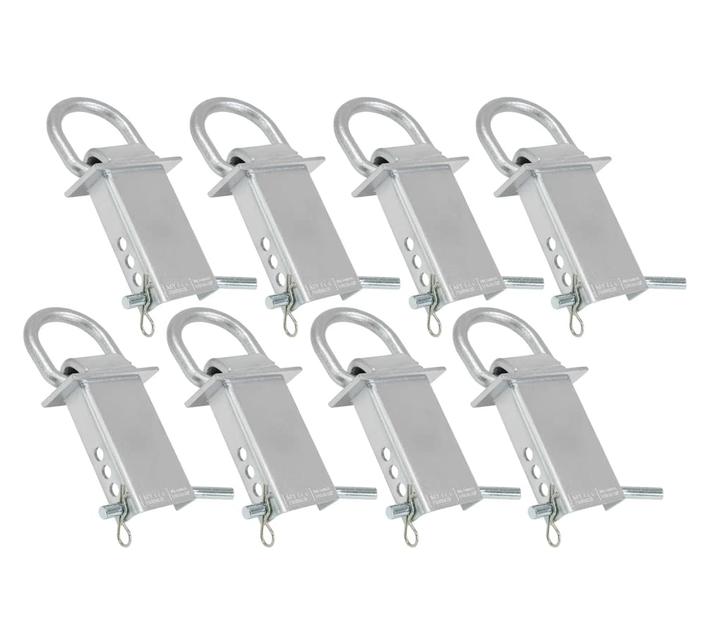 Mytee Products Heavy Duty Adjustable Trailer Stake Pocket D Ring Zinc Coated w/ 1/2 Hitch Pin, WLL 5400 lbs, 4 Adjustable Hole S