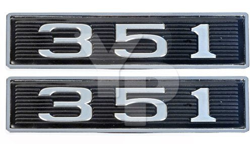 351 Chrome Plated Hood Scoop Emblems - Pair