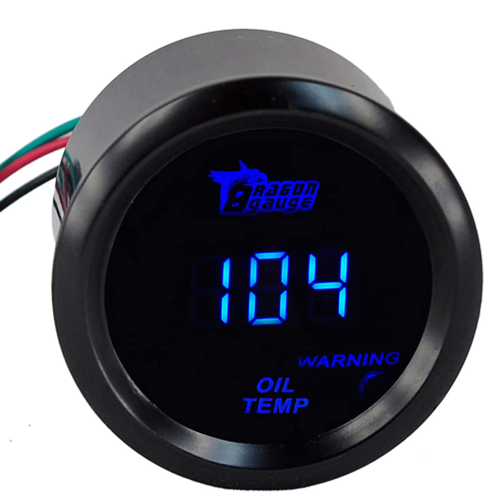 Esupport Universal Car Motor 2'' 52Mm Digital Blue Led Light Display Oil Temp Temperature Gauge Meter Fahrenheit F