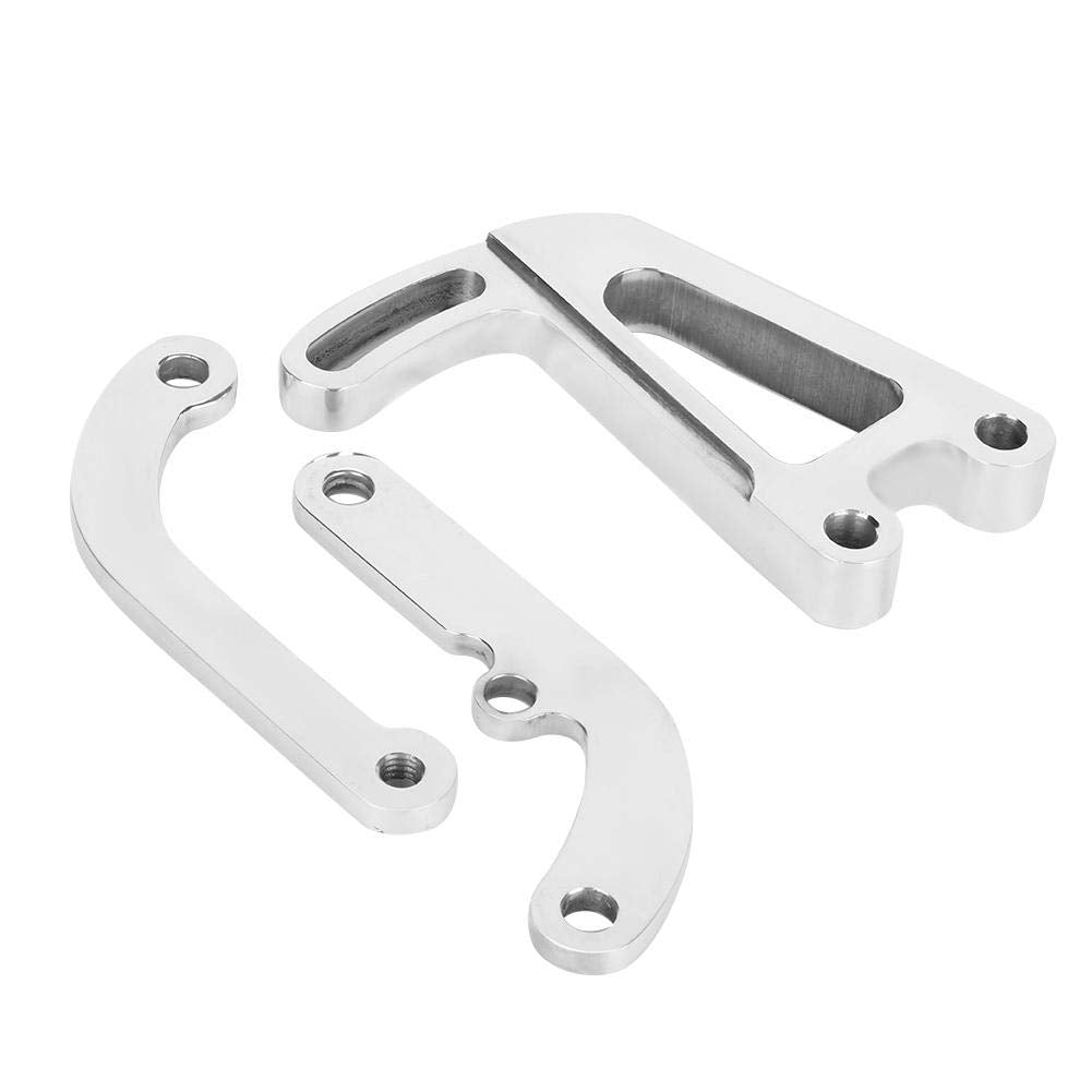 Power Steering Pump Bracket, Polished Aluminum Alloy Power Steering Pump Mounting Bracket Fit For Sbc 262-400