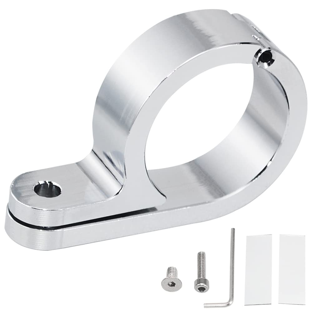 Wowtk 1.25'' Handlebar Mount Clamp, 32Mm Highway Bar Handlebar Clock Temperature Gauge Mount Clamp Universal Fits For Harley Dav