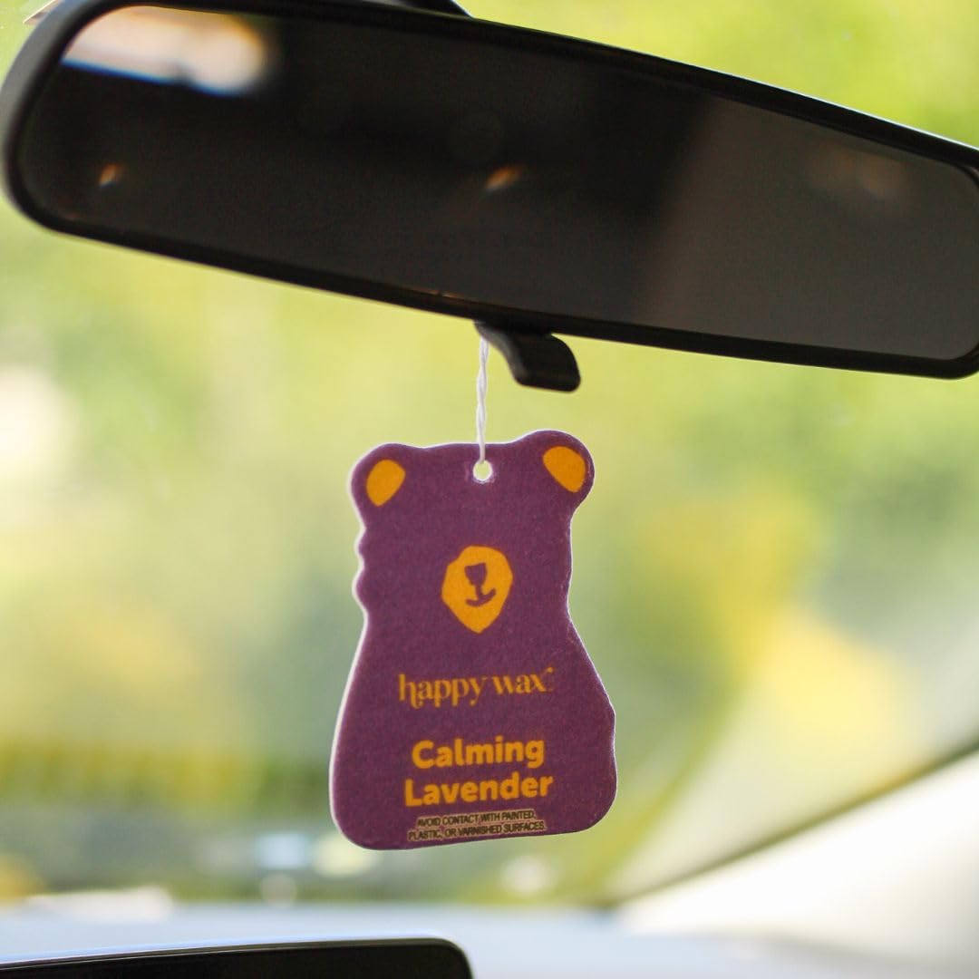 Happy Wax Relax And Refresh Mix Hanging Car Cub Air Fresheners Infused With Natural Essential Oils, 4 Ct. Variety Pack - Contain