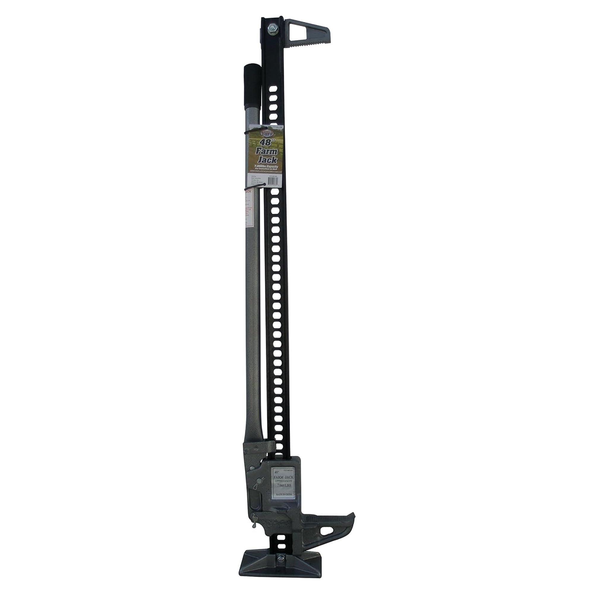 Field Tuff 48 Inch Multifunctional Standard Base Farm Jack Tool with 7000 Pound Weight Capacity for Home and Farm Use, Black
