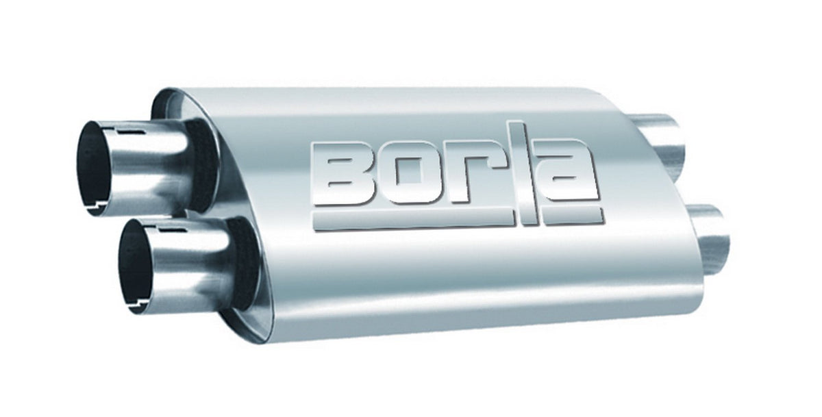 Borla 400287 Proxs Proxs Muffler 2.25'' Dual Inlet/ 2.25'' Dual Outlet, 4'' X 9.5'' Oval, 19'' Long Body, 24'' Overall Length. I